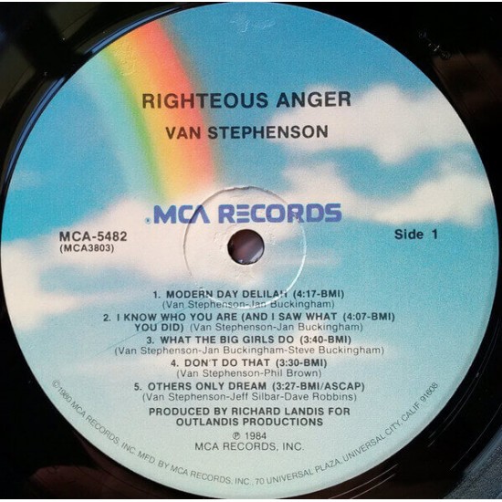 Van Stephenson Righteous Anger 1984 I Plak Sesi